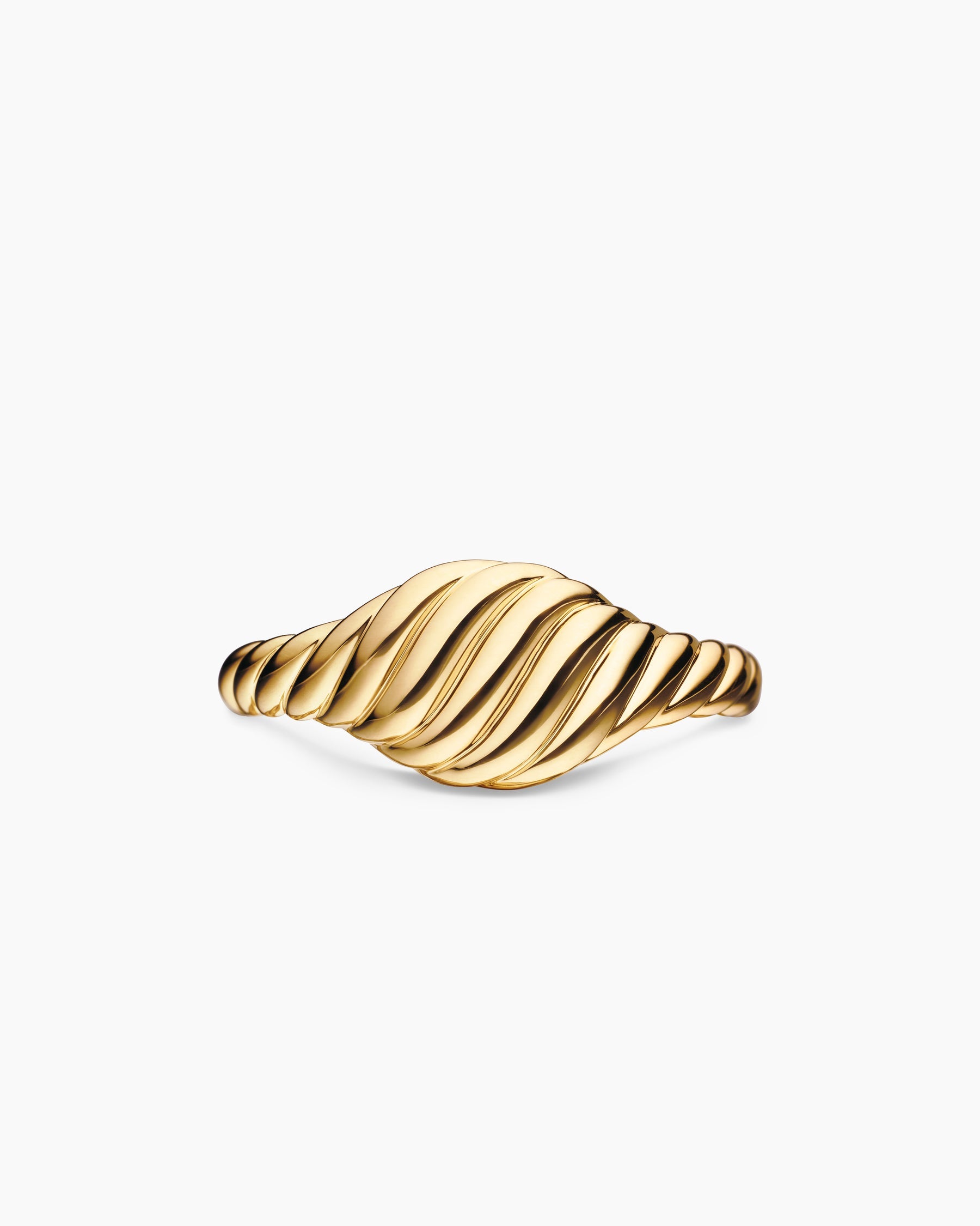 Sculpted Cable Micro Pinky Ring in 18K Yellow Gold, 7mm