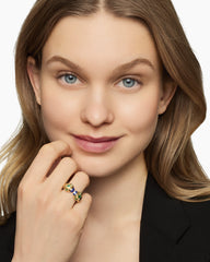 Renaissance® Color Ring in 18K Yellow Gold with Tanzanite and Tsavorites, 9.9mm