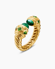 Renaissance® Color Ring in 18K Yellow Gold with Malachite and Tsavorites, 9.9mm