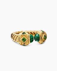 Renaissance® Color Ring in 18K Yellow Gold with Malachite and Tsavorites, 9.9mm