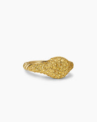 Petite Pavé Pinky Ring in 18K Yellow Gold with Yellow Sapphires, 7mm