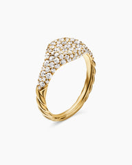 Petite Pavé Pinky Ring in 18K Yellow Gold with Diamonds, 7mm