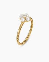 Petite Modern Renaissance® Pearl Ring in 18K Yellow Gold with Diamond, 7.9mm