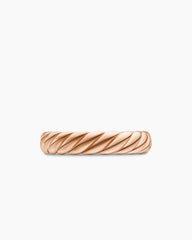 Sculpted Cable Band Ring in 18K Rose Gold, 4.6mm