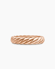 Sculpted Cable Band Ring in 18K Rose Gold, 4.6mm