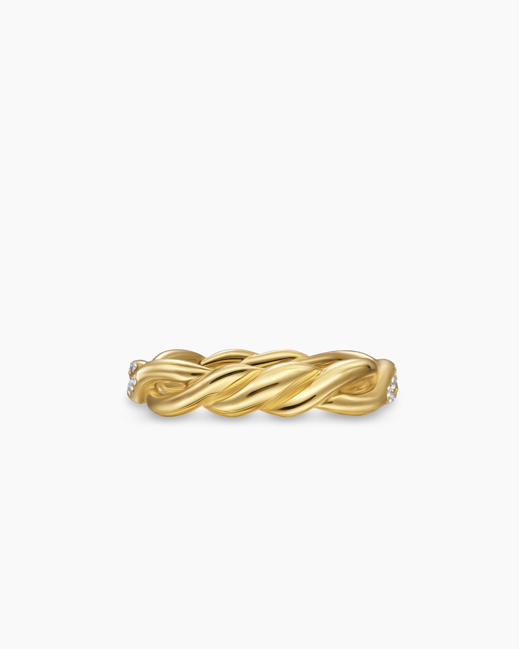 Wisteria® Band Ring in 18K Yellow Gold with Diamonds, 4.4mm