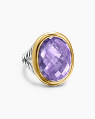 Albion® Oval Ring in Sterling Silver with 18K Yellow Gold and Amethyst, 21mm