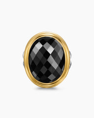 Albion® Oval Ring in Sterling Silver with 18K Yellow Gold and Black Onyx, 21mm