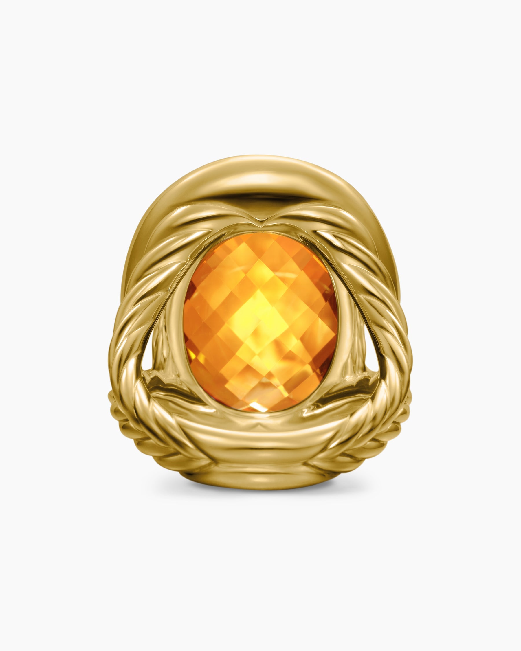 Albion® Oval Ring in 18K Yellow Gold with Citrine and Diamonds, 21mm