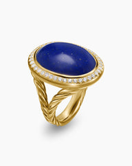 Albion® Oval Ring in 18K Yellow Gold with Lapis Lazuli and Diamonds, 21mm