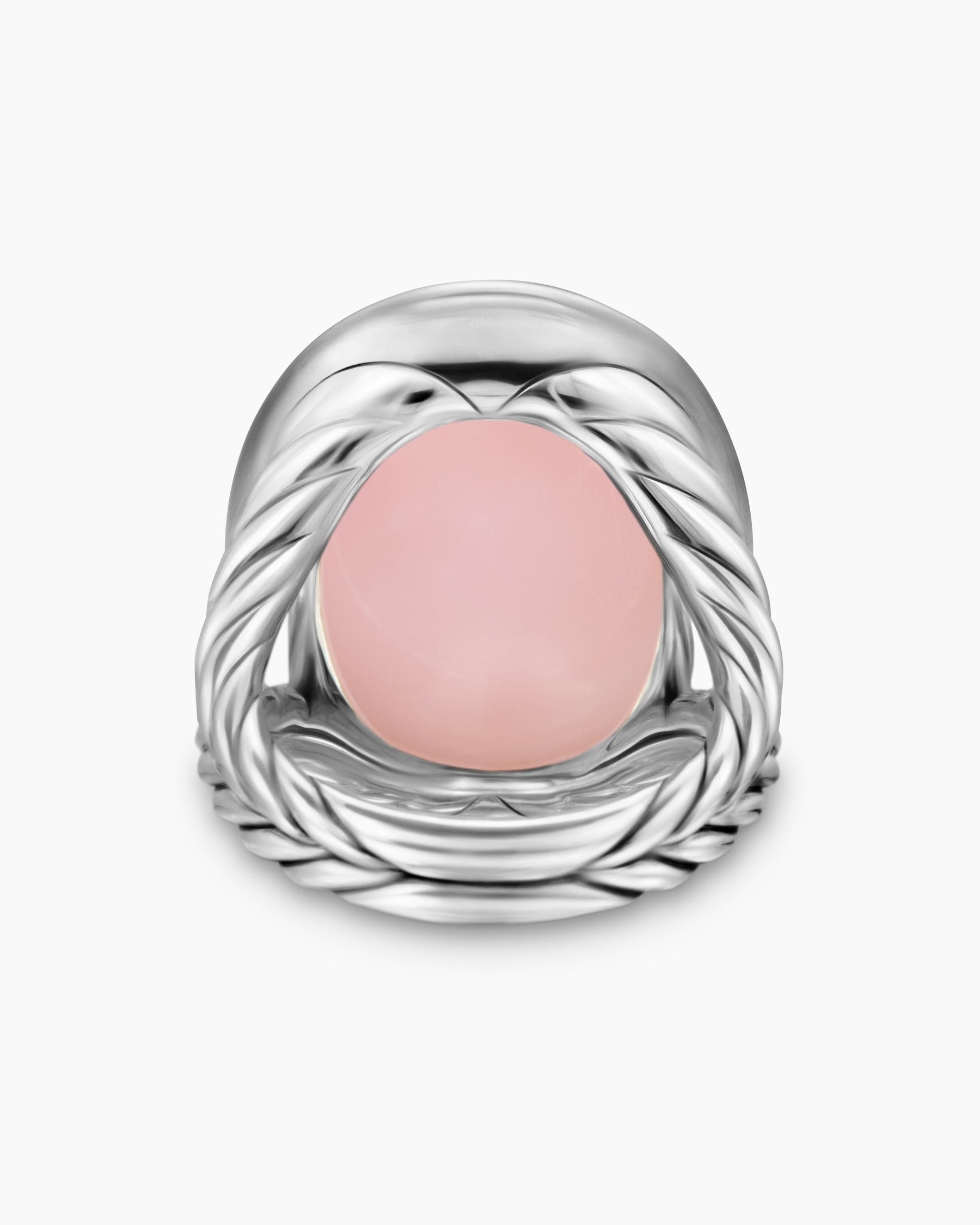 Albion® Oval Ring in Sterling Silver with Pink Opal and Diamonds, 21mm