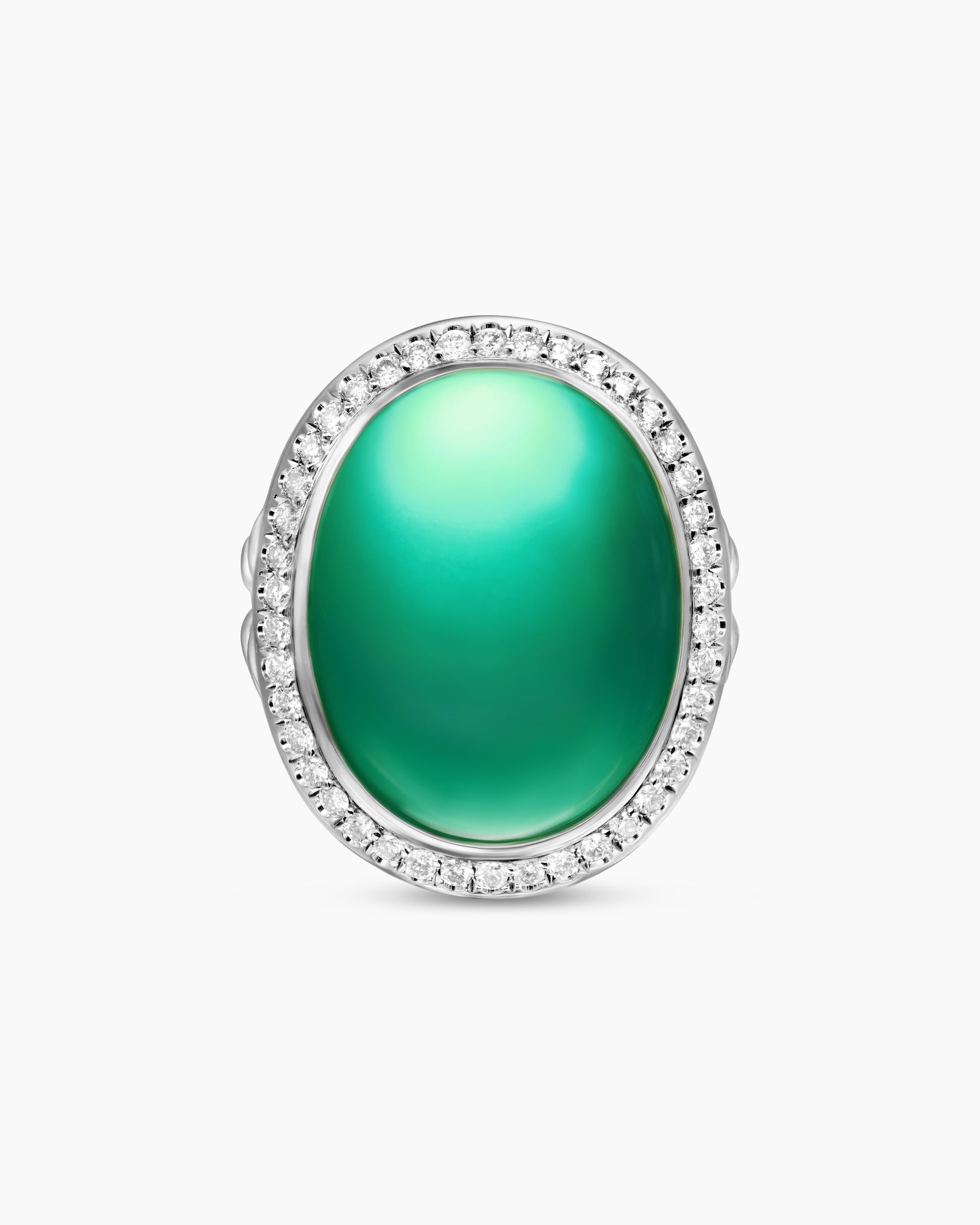 Albion® Oval Ring in Sterling Silver with Lagoon Orchid and Diamonds, 21mm