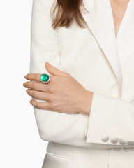 Albion® Oval Ring in Sterling Silver with Lagoon Orchid and Diamonds, 21mm