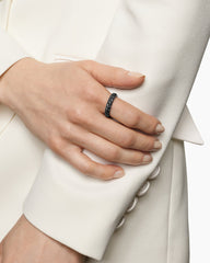 Sculpted Cable Band Ring in Black Titanium with Black Diamonds, 4.5mm