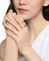 Petite Cable Ring in Sterling Silver with 14K Yellow Gold and Black Onyx, 2.8mm