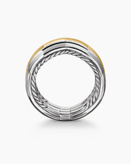 Zig Zag Stax™ Three Row Ring in Sterling Silver with 18K Yellow Gold and Diamonds, 11.7mm