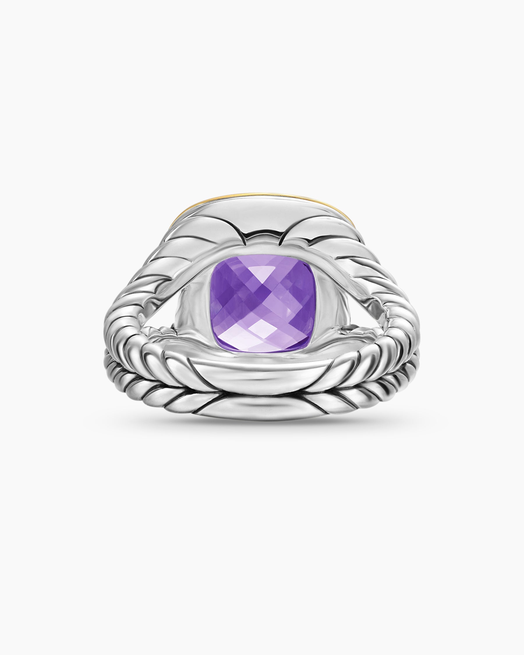 Albion® Ring in Sterling Silver with 18K Yellow Gold and Amethyst, 11mm