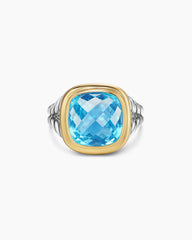 Albion® Ring in Sterling Silver with 18K Yellow Gold and Blue Topaz, 11mm