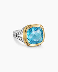 Albion® Ring in Sterling Silver with 18K Yellow Gold and Blue Topaz, 11mm