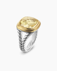 Albion® Ring in Sterling Silver with 18K Yellow Gold and Champagne Citrine, 11mm