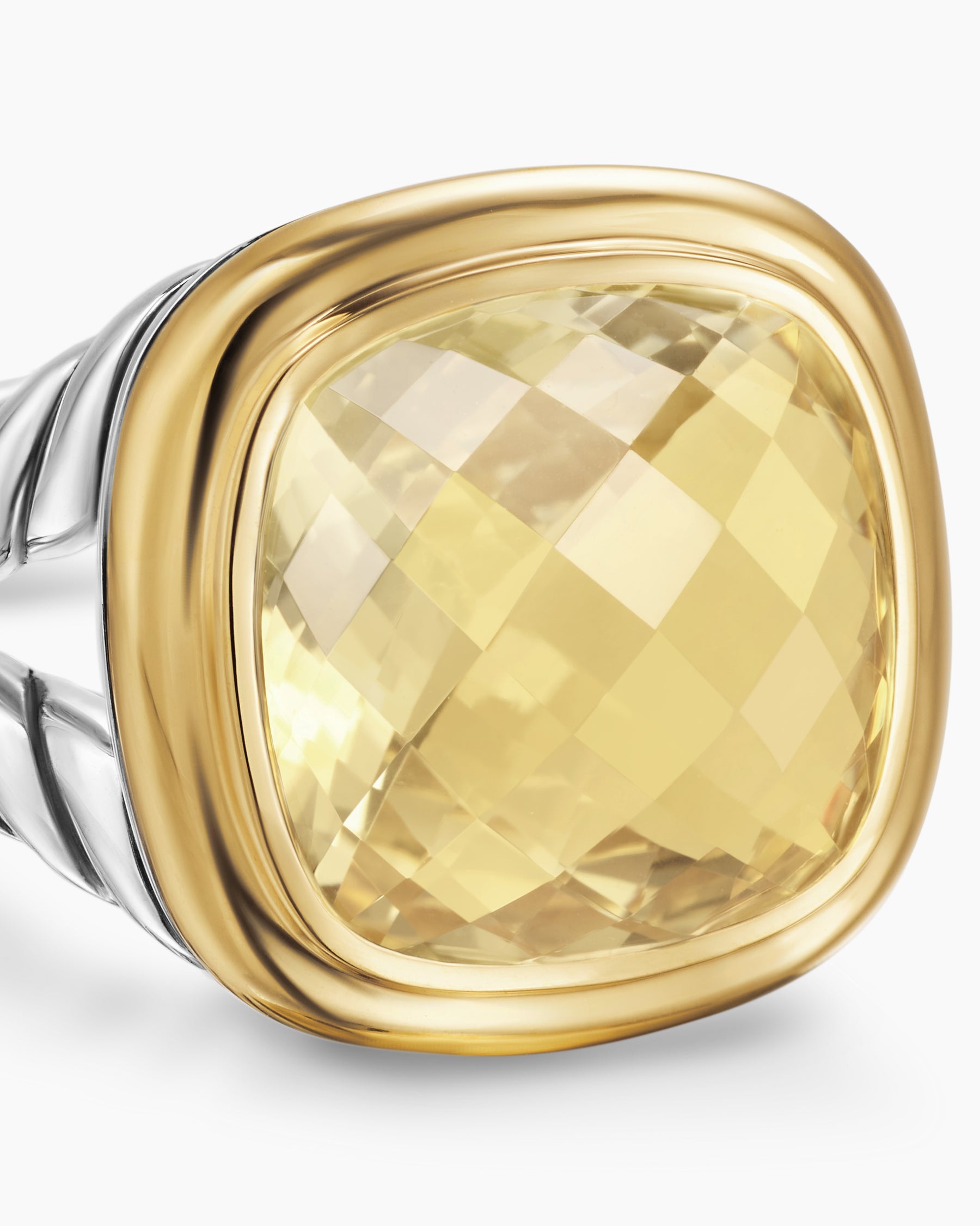 Albion® Ring in Sterling Silver with 18K Yellow Gold and Champagne Citrine, 11mm