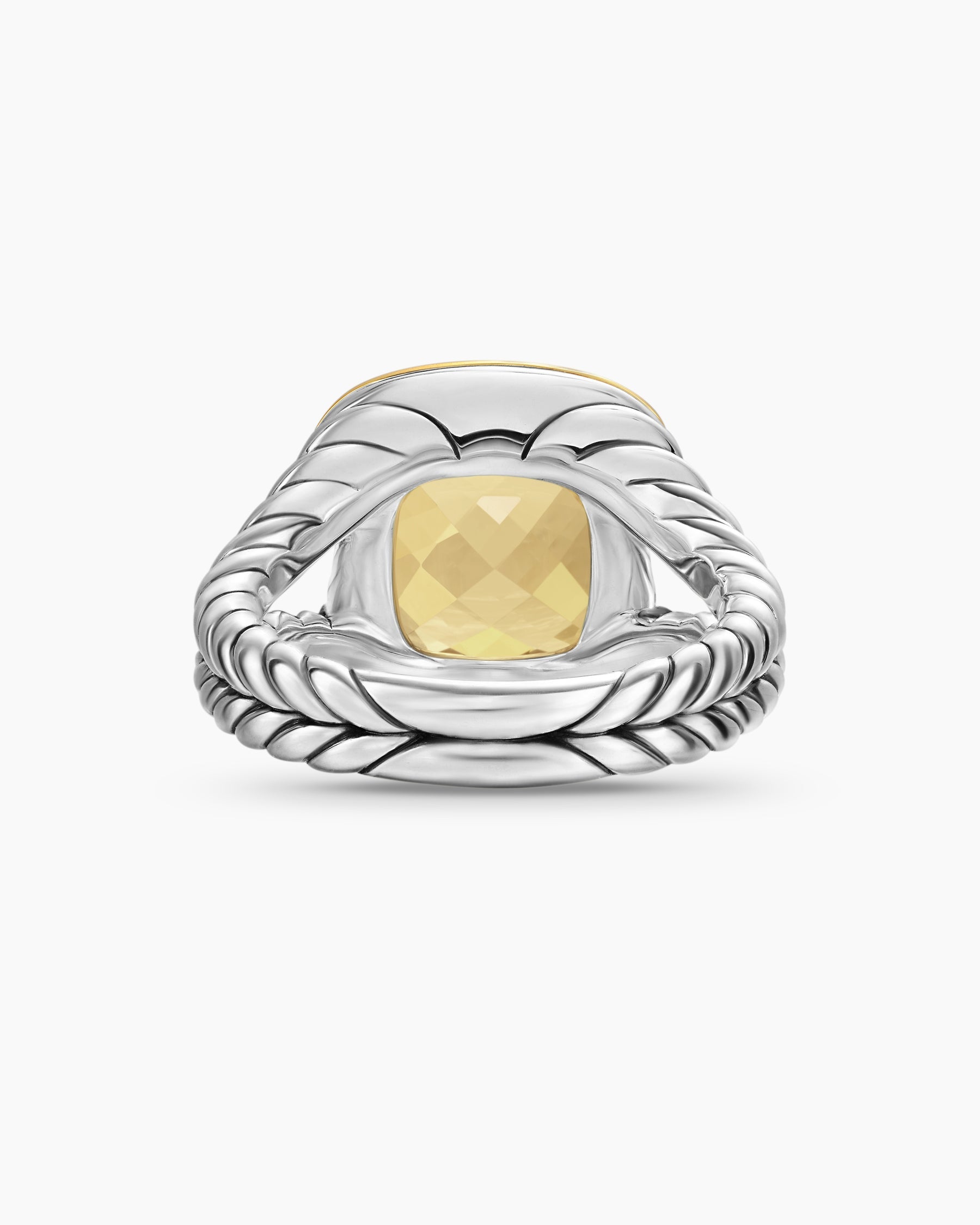 Albion® Ring in Sterling Silver with 18K Yellow Gold and Champagne Citrine, 11mm