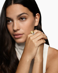 Albion® Ring in Sterling Silver with 18K Yellow Gold and Champagne Citrine, 11mm