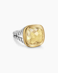 Albion® Ring in Sterling Silver with 18K Yellow Gold and Champagne Citrine, 11mm