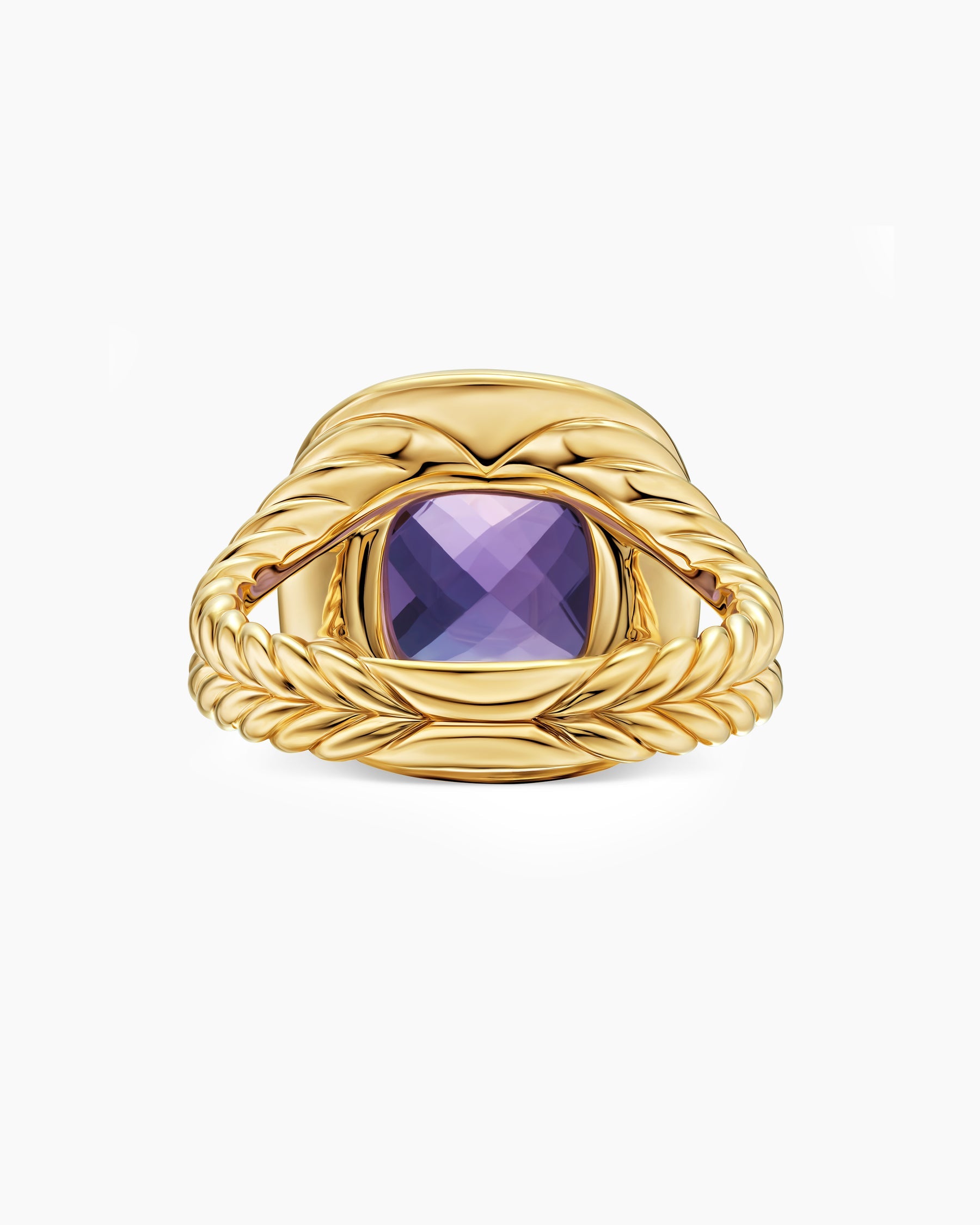 Albion® Ring in 18K Yellow Gold with Amethyst and Diamonds, 11mm