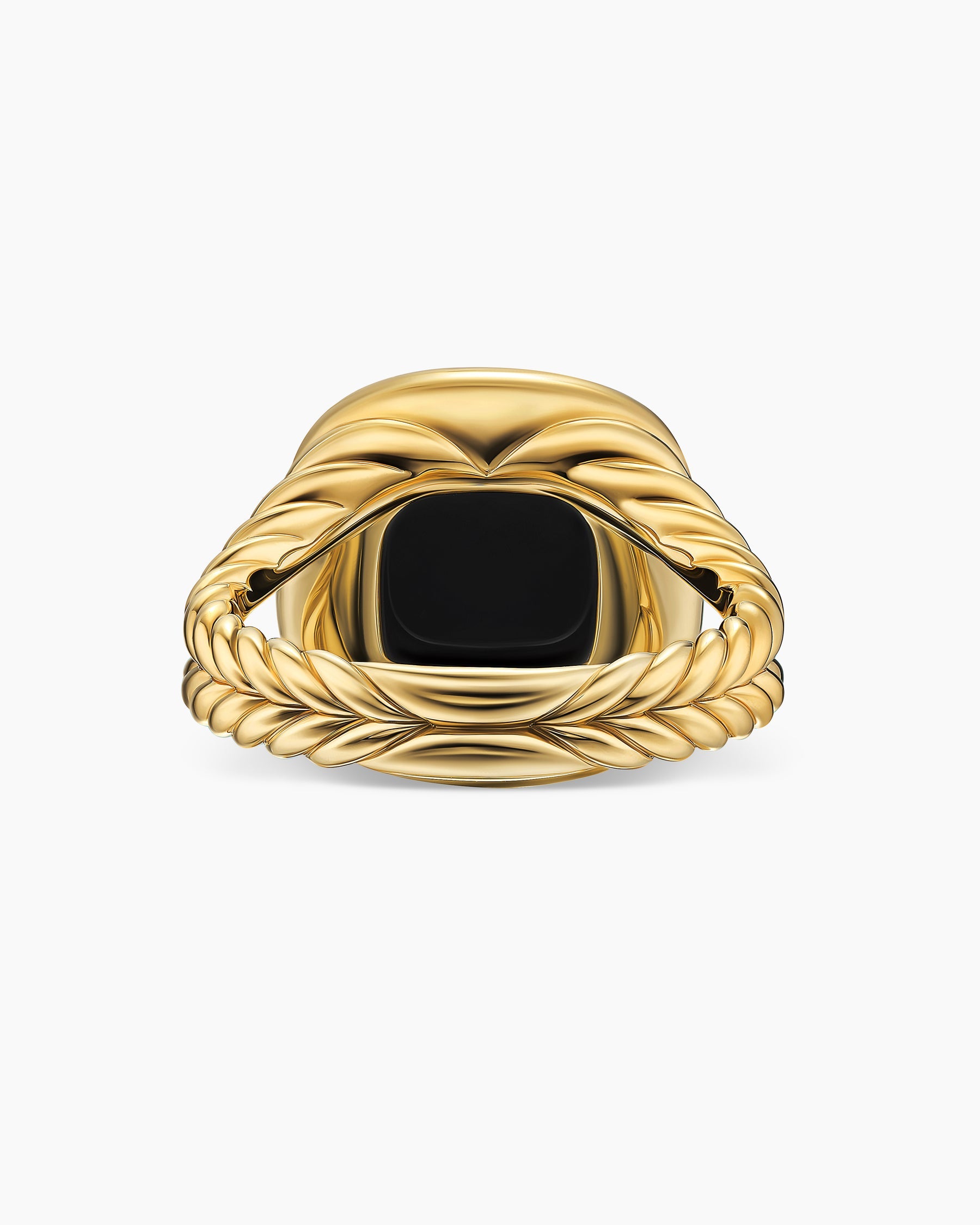 Albion® Ring in 18K Yellow Gold with Black Onyx and Diamonds, 11mm