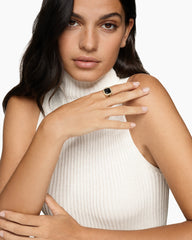 Albion® Ring in 18K Yellow Gold with Black Onyx and Diamonds, 11mm