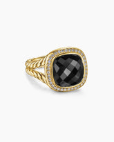 Albion® Ring in 18K Yellow Gold with Black Onyx and Diamonds, 11mm