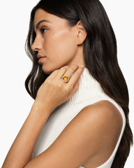 Albion® Ring in 18K Yellow Gold with Citrine and Diamonds, 11mm