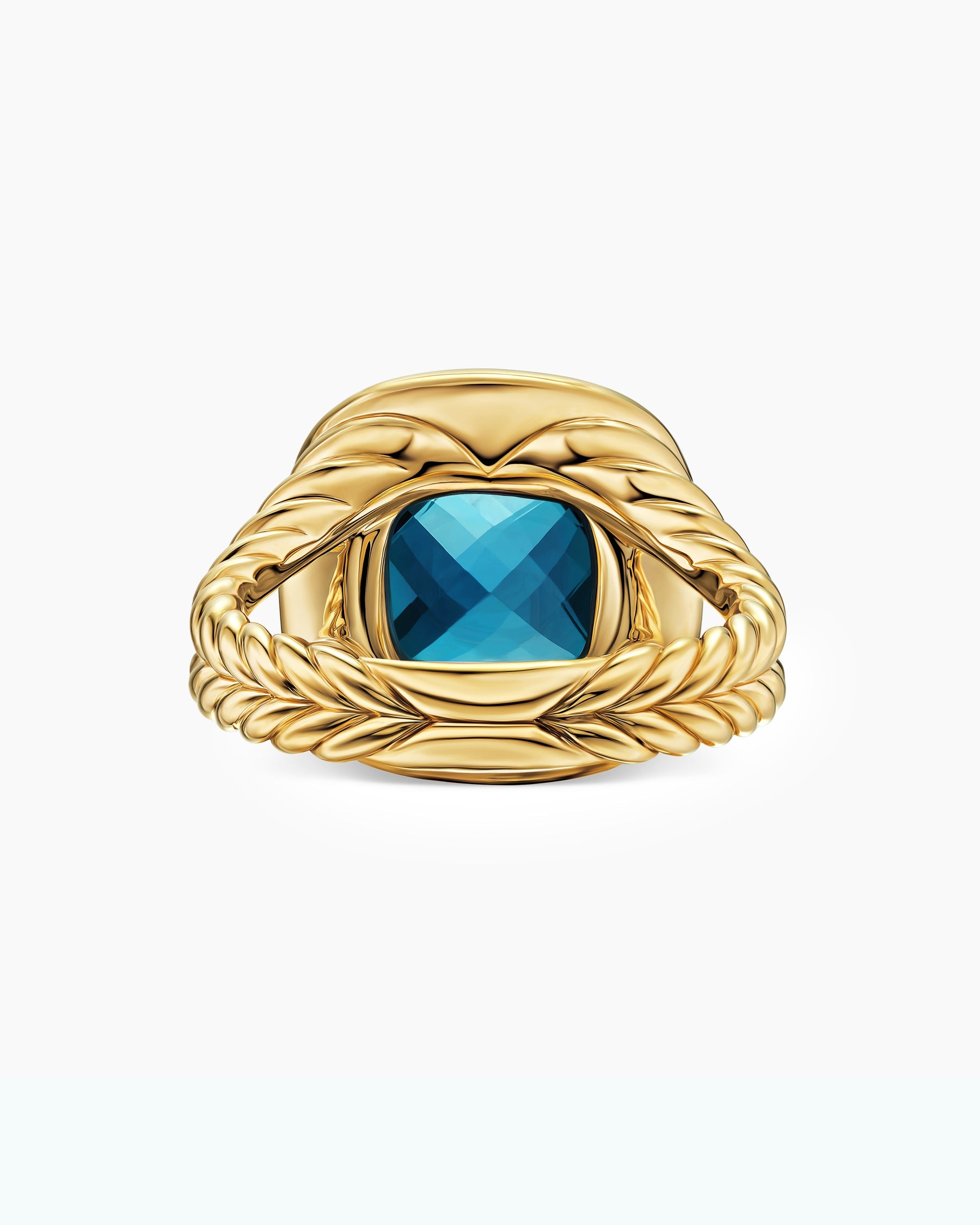 Albion® Ring in 18K Yellow Gold with Hampton Blue Topaz and Diamonds, 11mm