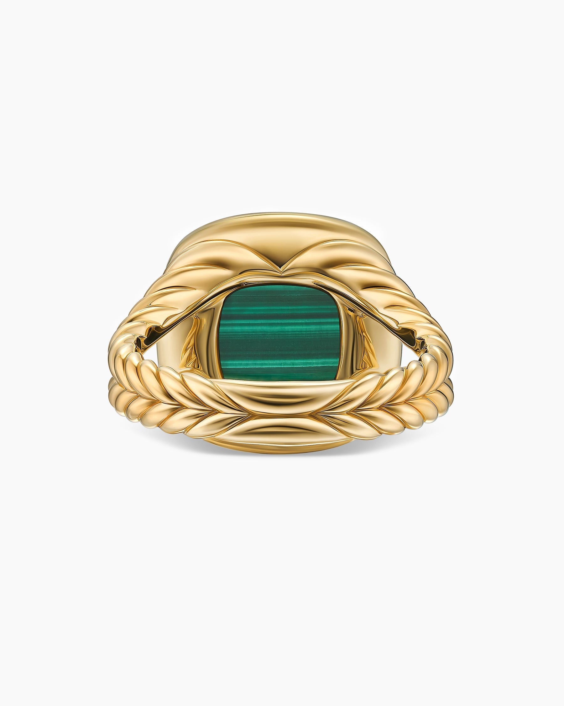 Albion® Ring in 18K Yellow Gold with Malachite and Diamonds, 11mm