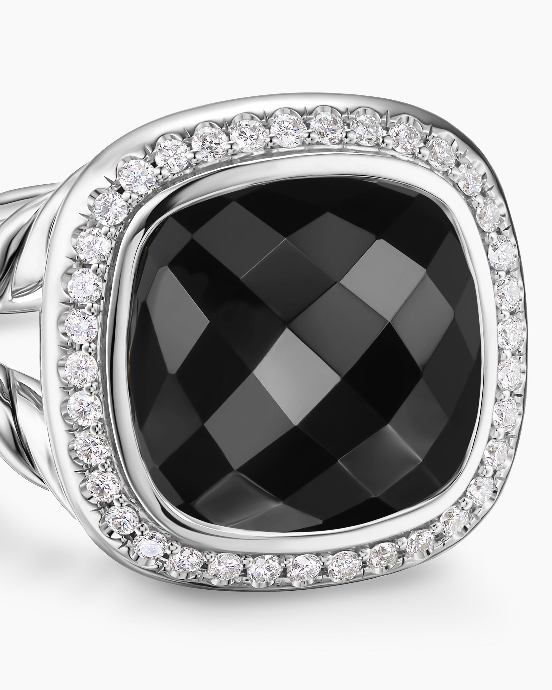 Albion® Ring in Sterling Silver with Black Onyx and Diamonds, 11mm