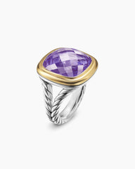 Albion® Ring in Sterling Silver with 18K Yellow Gold and Amethyst, 15mm