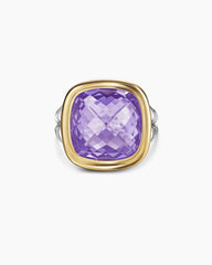 Albion® Ring in Sterling Silver with 18K Yellow Gold and Amethyst, 15mm