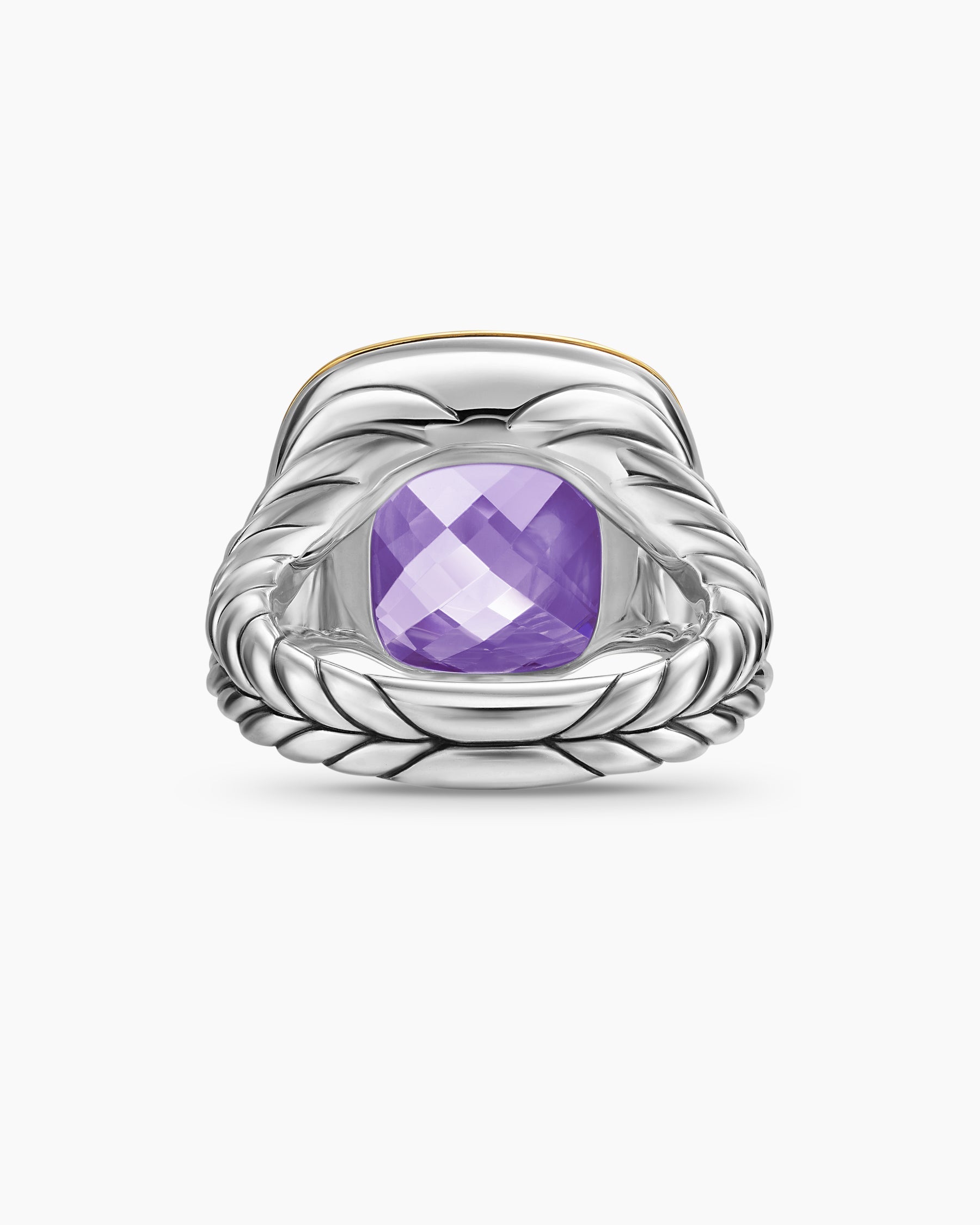 Albion® Ring in Sterling Silver with 18K Yellow Gold and Amethyst, 15mm