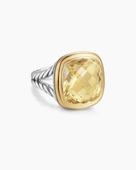 Albion® Ring in Sterling Silver with 18K Yellow Gold and Champagne Citrine, 15mm