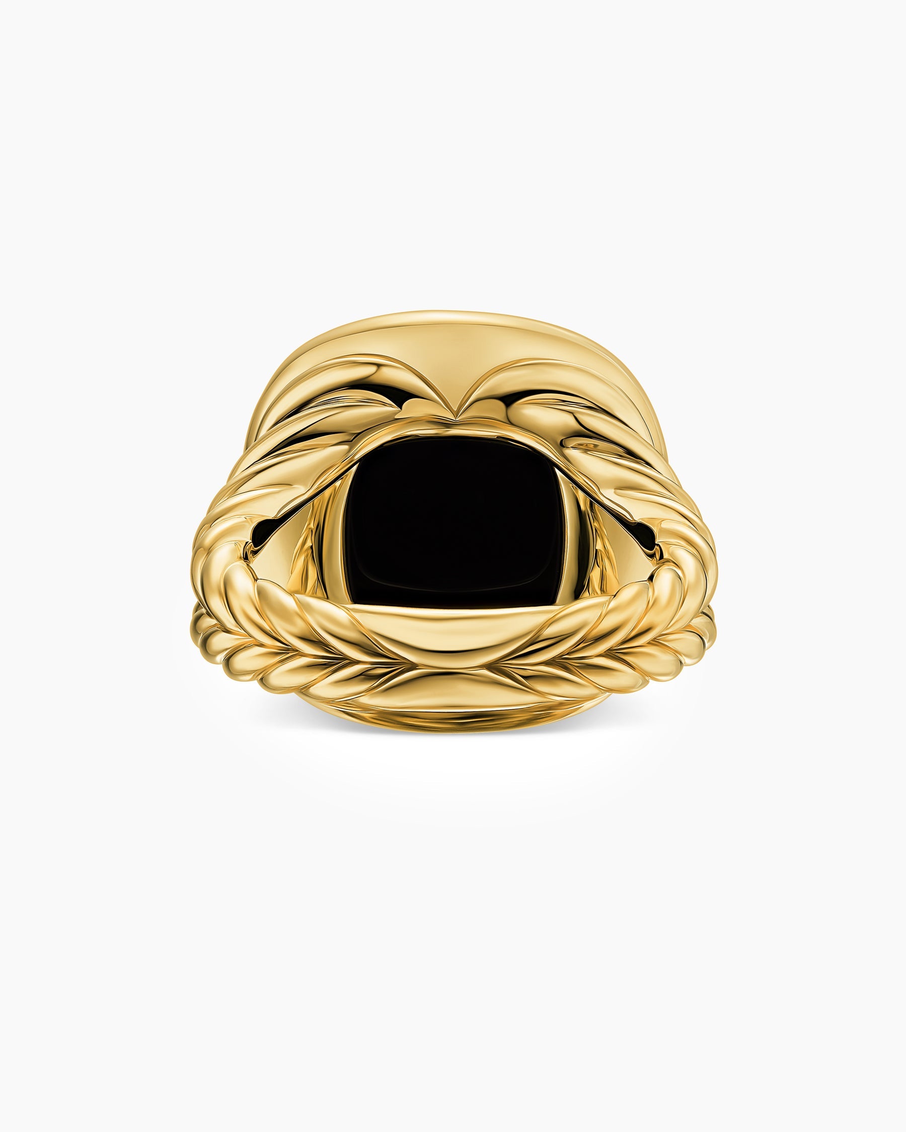 Albion® Ring in 18K Yellow Gold with Black Onyx and Diamonds, 15mm