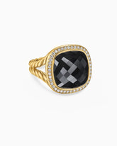 Albion® Ring in 18K Yellow Gold with Black Onyx and Diamonds, 15mm