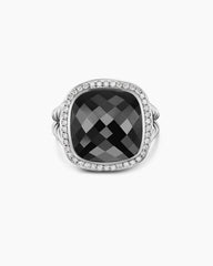 Albion® Ring in Sterling Silver with Black Onyx and Diamonds, 15mm