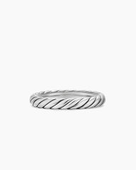 Cable Band Ring in Sterling Silver, 3.4mm