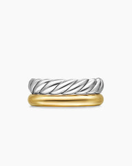 DY Mercer® Two Row Ring in Sterling Silver with 18K Yellow Gold, 8mm
