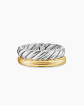 DY Mercer® Two Row Ring in Sterling Silver with 18K Yellow Gold, 8mm
