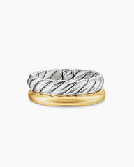 DY Mercer® Two Row Ring in Sterling Silver with 18K Yellow Gold, 8mm