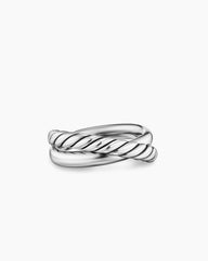 Crossover Two Row Ring in Sterling Silver, 7.4mm