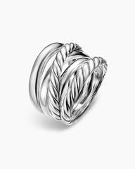 Crossover Five Row Ring in Sterling Silver, 17.5mm