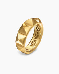 Pyramid Band Ring in 18K Yellow Gold, 6.5mm
